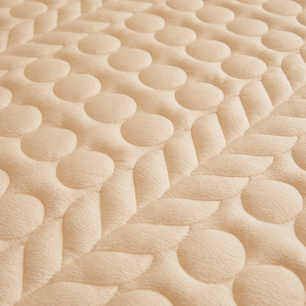 91家纺网 家纺一手货源 找家纺 希廷顿 2025新款保暖水晶绒宿舍床护垫 奶咖色