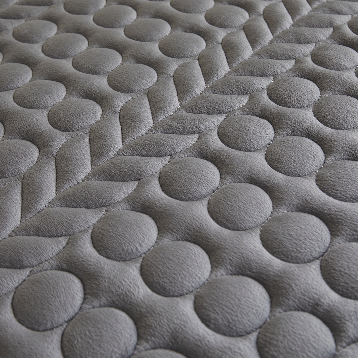 91家纺网 家纺一手货源 找家纺 希廷顿 2025新款保暖水晶绒宿舍床护垫 高级灰