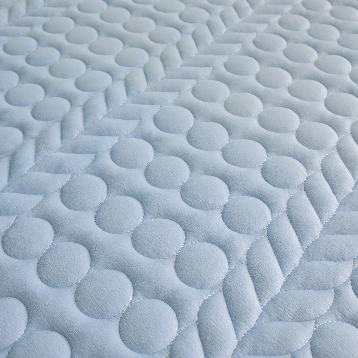 91家纺网 家纺一手货源 找家纺 希廷顿 2025新款保暖水晶绒宿舍床护垫 天空蓝