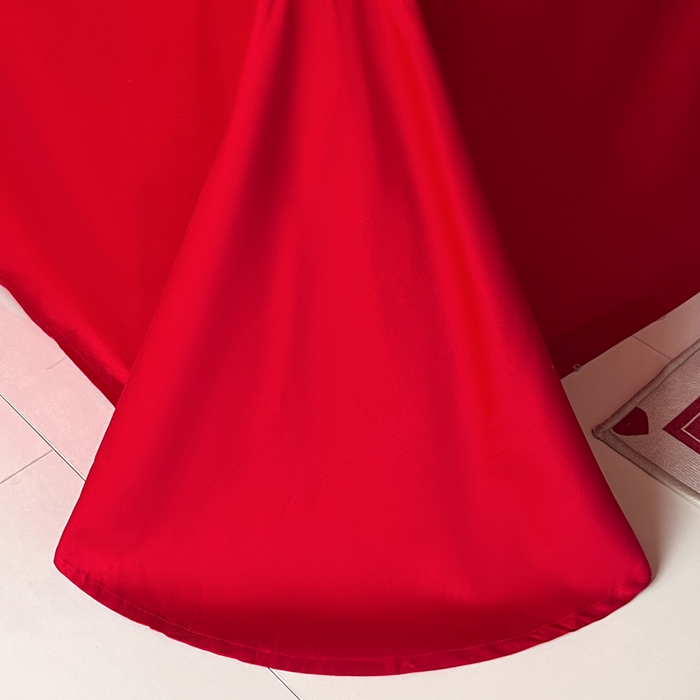 91家纺网 家纺一手货源 找家纺 置顶家纺 2025新款亲肤磨毛刺绣婚庆四件套系列-实拍 欢喜.喜乐-大红