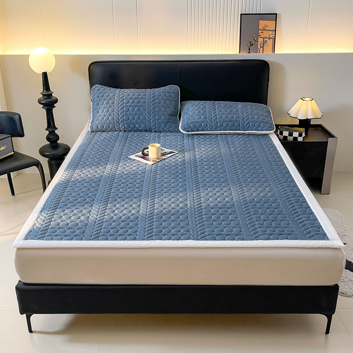 91家纺网 家纺一手货源 找家纺 （总）希廷顿 2024新款加厚凉感丝乳胶凉席三件套