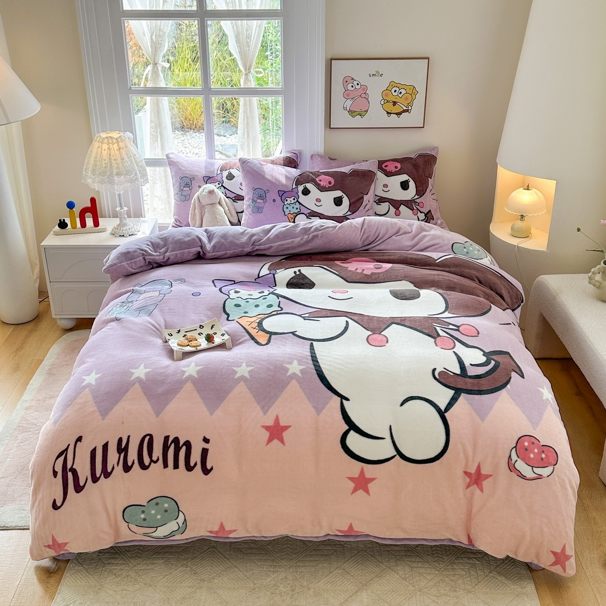 一电 2025新款双面牛奶绒被套单件150x200儿童加厚法兰珊瑚绒被罩200x230冬季-第三批 甜筒库洛米