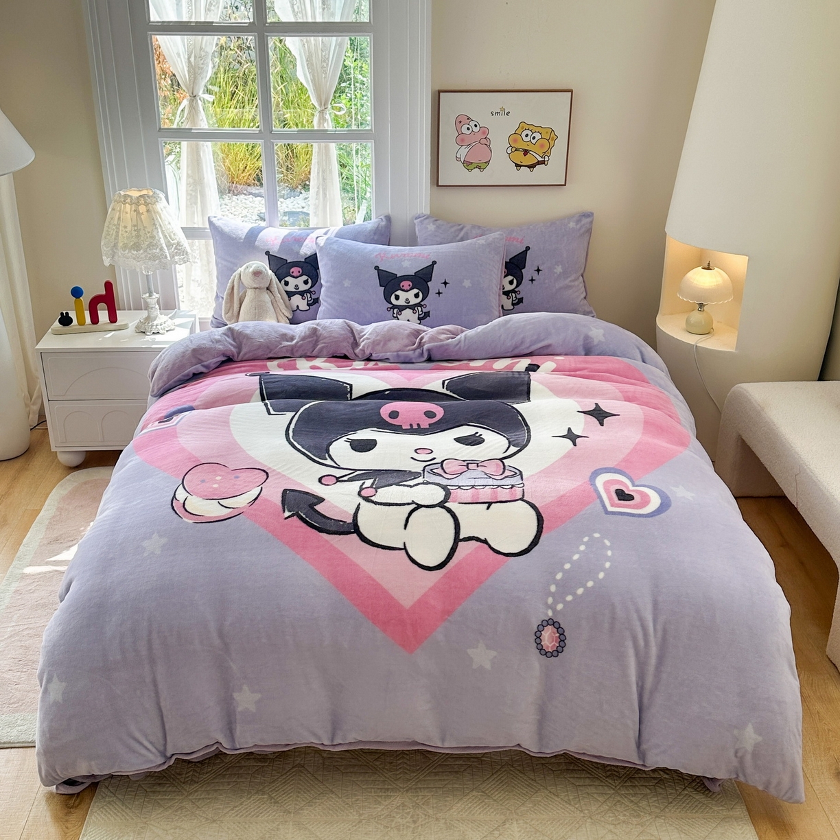 一电 2025新款双面牛奶绒被套单件150x200儿童加厚法兰珊瑚绒被罩200x230冬季-第三批 天使库洛米