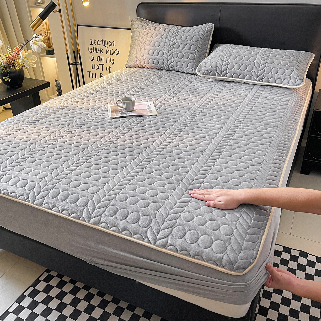 91家纺网 家纺一手货源 找家纺 （总）希廷顿 2025新款速热水晶绒床笠