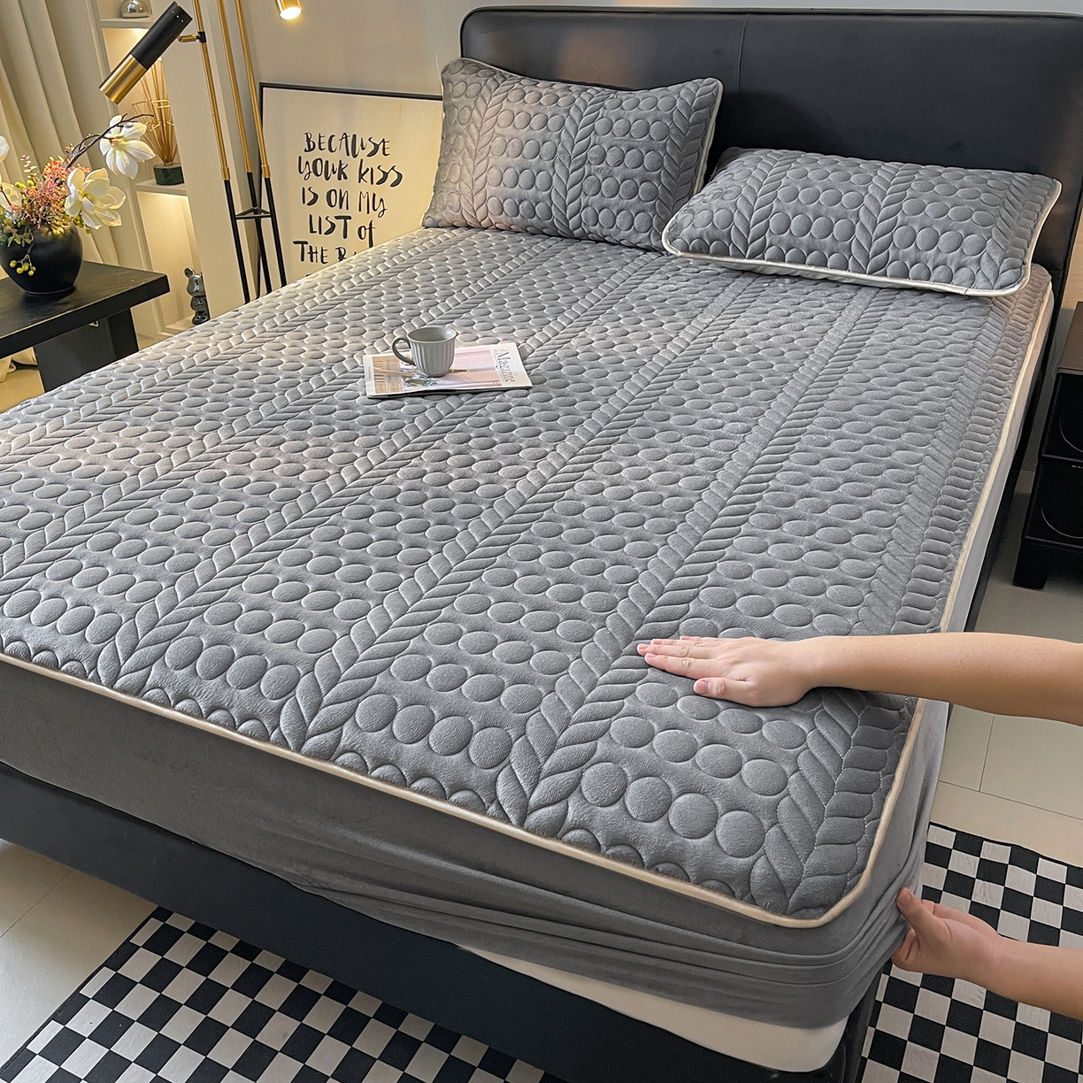 91家纺网 家纺一手货源 找家纺 （总）希廷顿 2024新款加厚凉感丝乳胶凉席三件套