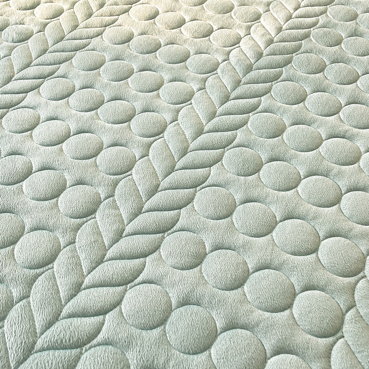 91家纺网 家纺一手货源 找家纺 希廷顿 2025新款速热水晶绒床笠 薄荷绿