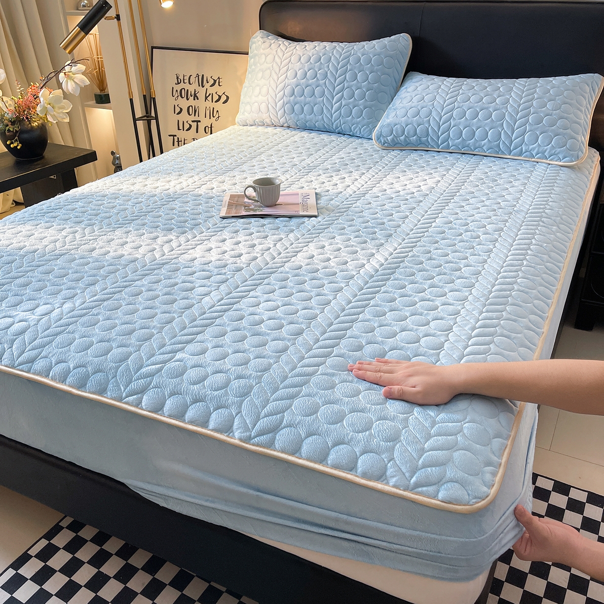 91家纺网 家纺一手货源 找家纺 （总）希廷顿 2025新款速热水晶绒床笠