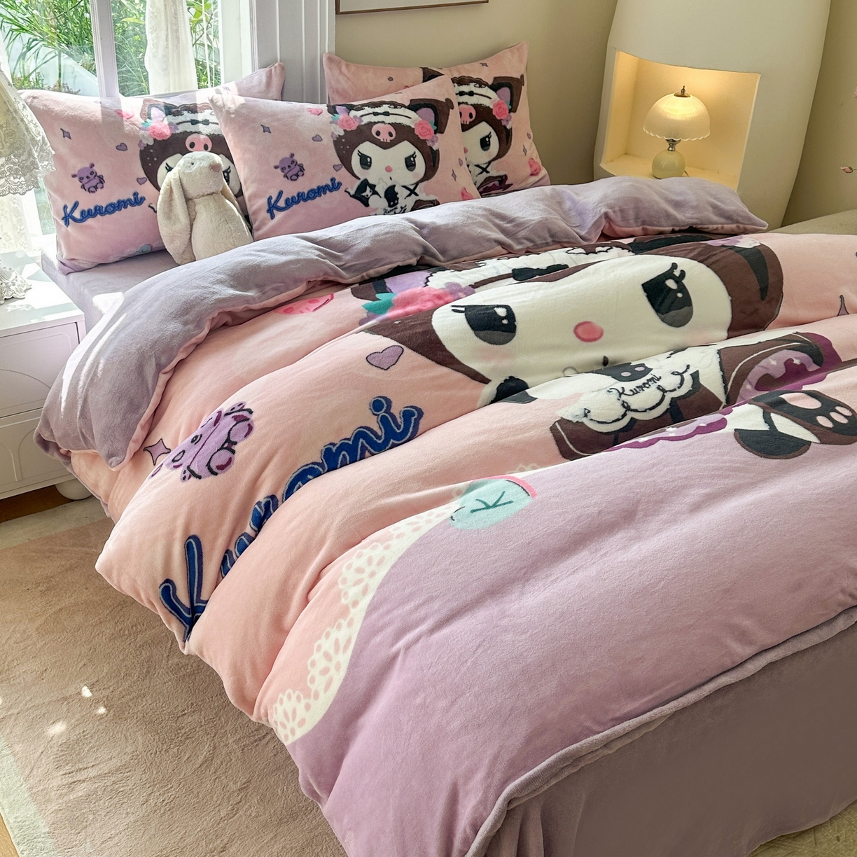 91家纺网 家纺一手货源 找家纺 （总）一电 2025新款冬季双面牛奶珊瑚绒床上四件套法兰绒床品加绒被套床单三件套-第三批