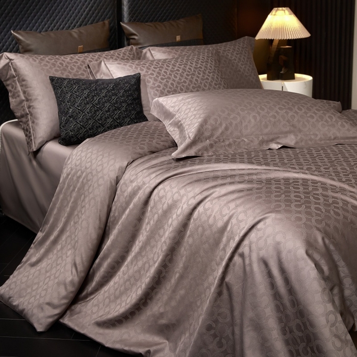 91家纺网 家纺一手货源 找家纺 小丸子家纺（不发货） 2025新款亲肤舒适高端100S长绒棉纯棉银丝提花四件套 麦图089