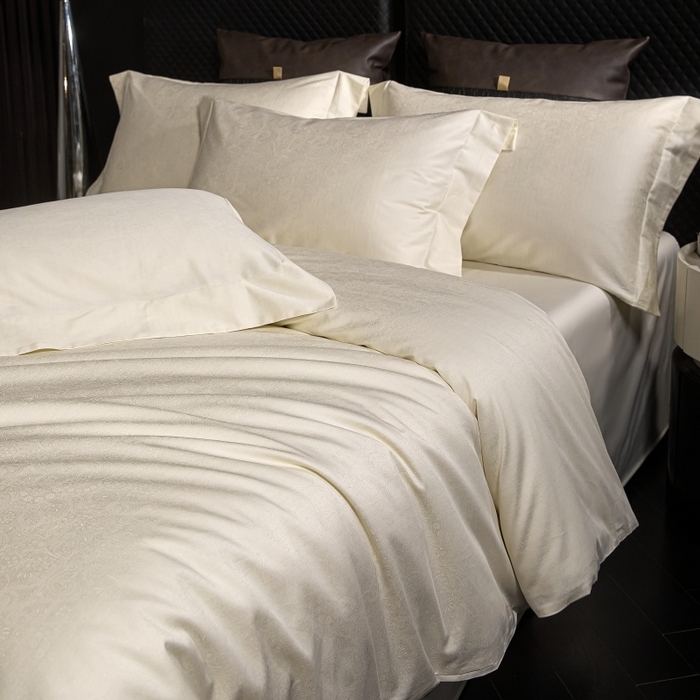 91家纺网 家纺一手货源 找家纺 小丸子家纺（不发货） 2025新款亲肤舒适高端100S长绒棉纯棉银丝提花四件套 艺术之韵034