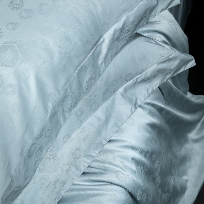 91家纺网 家纺一手货源 找家纺 小丸子家纺（不发货） 2025新款亲肤舒适高端100S长绒棉纯棉银丝提花四件套 五度空间001