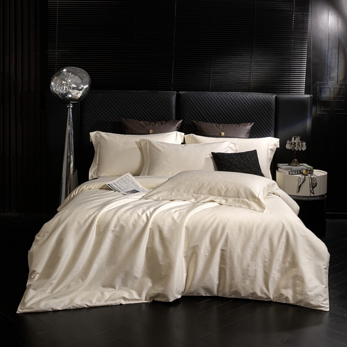 91家纺网 家纺一手货源 找家纺 小丸子家纺（不发货） 2025新款亲肤舒适高端100S长绒棉纯棉银丝提花四件套 艺术之韵034