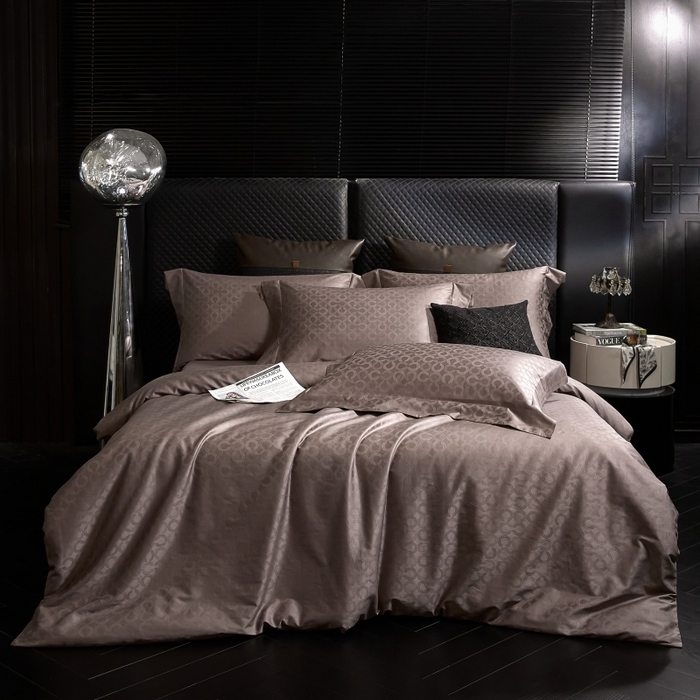 91家纺网 家纺一手货源 找家纺 小丸子家纺（不发货） 2025新款亲肤舒适高端100S长绒棉纯棉银丝提花四件套 麦图089