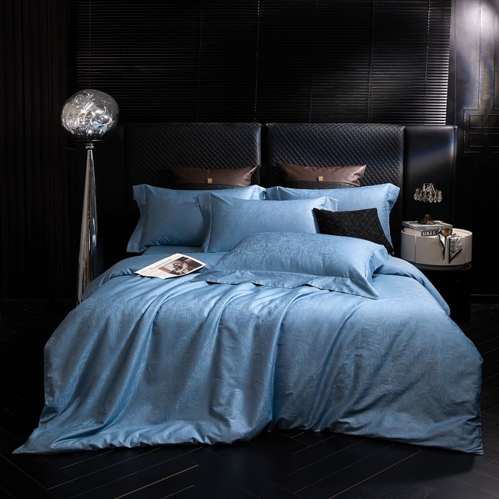 91家纺网 家纺一手货源 找家纺 小丸子家纺（不发货） 2025新款亲肤舒适高端100S长绒棉纯棉银丝提花四件套 星空003