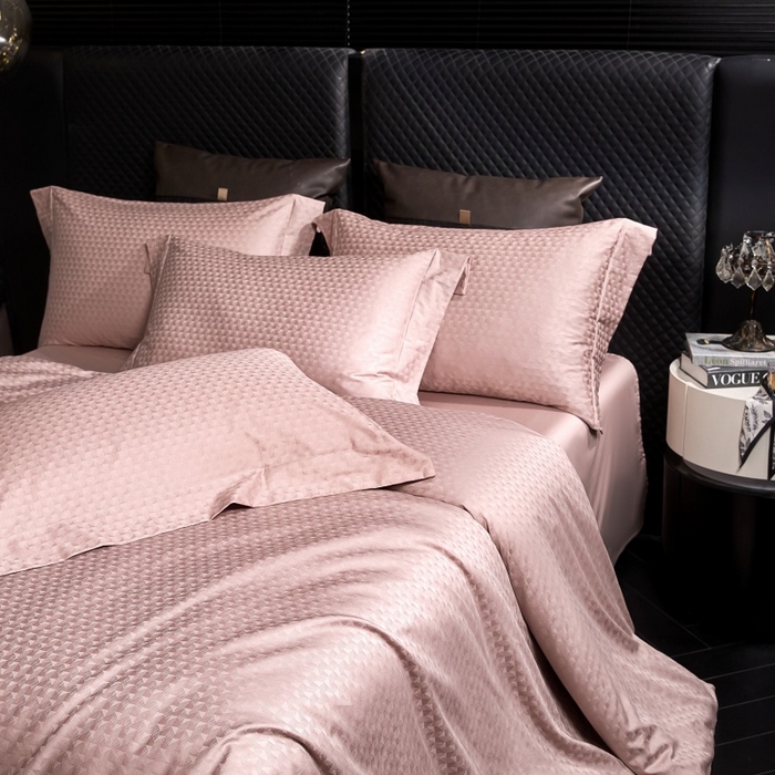 91家纺网 家纺一手货源 找家纺 小丸子家纺（不发货） 2025新款亲肤舒适高端100S长绒棉纯棉银丝提花四件套 镜莱105