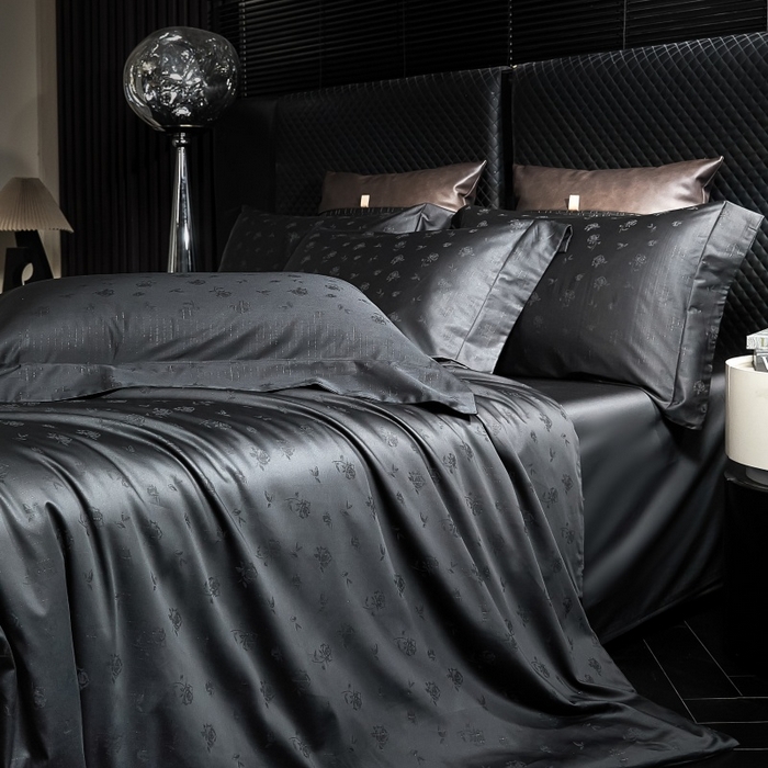 91家纺网 家纺一手货源 找家纺 小丸子家纺（不发货） 2025新款亲肤舒适高端100S长绒棉纯棉银丝提花四件套 真爱111