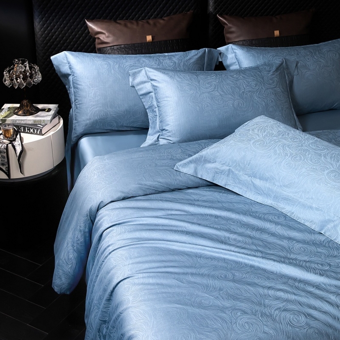 91家纺网 家纺一手货源 找家纺 小丸子家纺（不发货） 2025新款亲肤舒适高端100S长绒棉纯棉银丝提花四件套 星空003