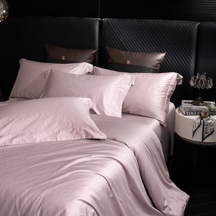 91家纺网 家纺一手货源 找家纺 小丸子家纺（不发货） 2025新款亲肤舒适高端100S长绒棉纯棉银丝提花四件套 时间煮雨086