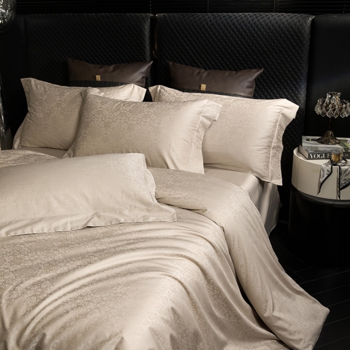 91家纺网 家纺一手货源 找家纺 小丸子家纺（不发货） 2025新款亲肤舒适高端100S长绒棉纯棉银丝提花四件套 罗浮宫079