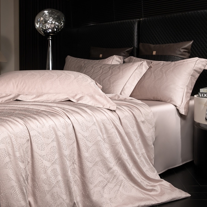 91家纺网 家纺一手货源 找家纺 小丸子家纺（不发货） 2025新款亲肤舒适高端100S长绒棉纯棉银丝提花四件套 星芒107