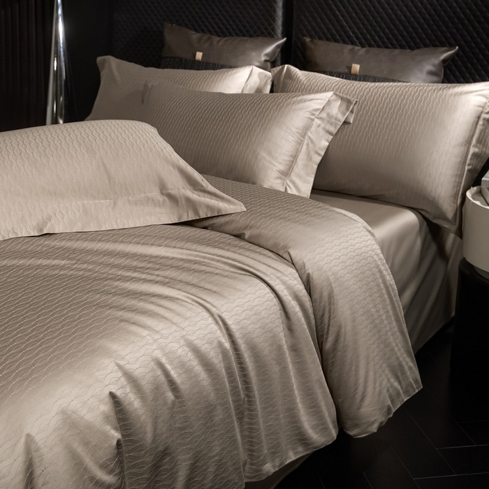 91家纺网 家纺一手货源 找家纺 小丸子家纺（不发货） 2025新款亲肤舒适高端100S长绒棉纯棉银丝提花四件套 光艺066