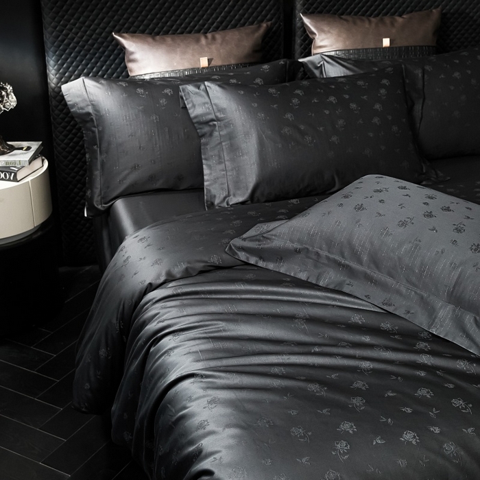 91家纺网 家纺一手货源 找家纺 小丸子家纺（不发货） 2025新款亲肤舒适高端100S长绒棉纯棉银丝提花四件套 真爱111