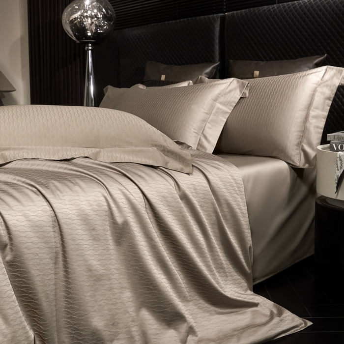 91家纺网 家纺一手货源 找家纺 小丸子家纺（不发货） 2025新款亲肤舒适高端100S长绒棉纯棉银丝提花四件套 光艺066