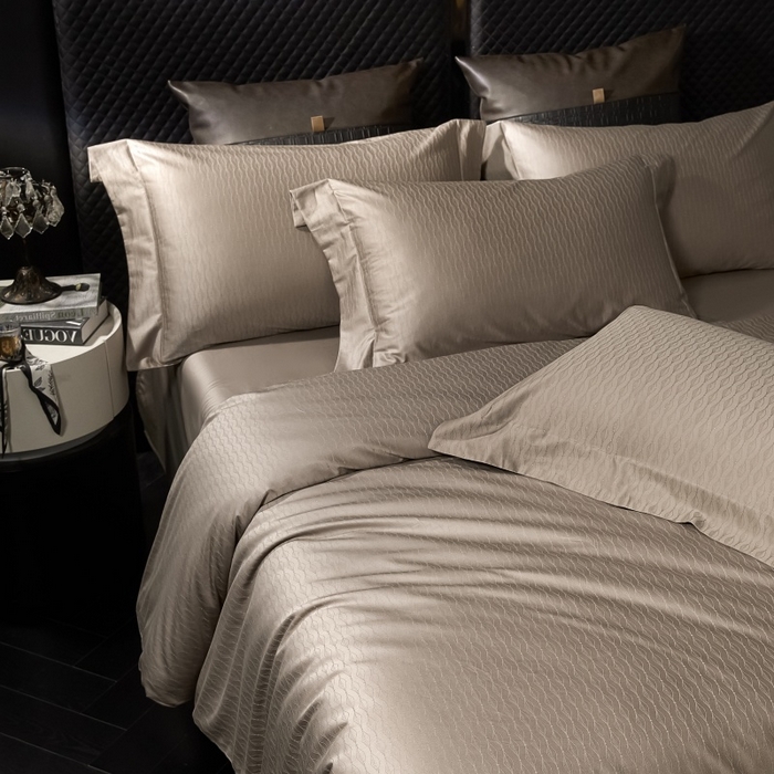 91家纺网 家纺一手货源 找家纺 小丸子家纺（不发货） 2025新款亲肤舒适高端100S长绒棉纯棉银丝提花四件套 光艺066