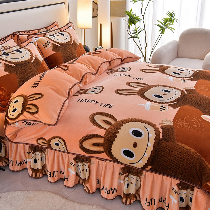 91家纺网 家纺一手货源 找家纺 2025新款加厚直播爆款牛奶绒被套金貂法莱绒单品被套拉布布