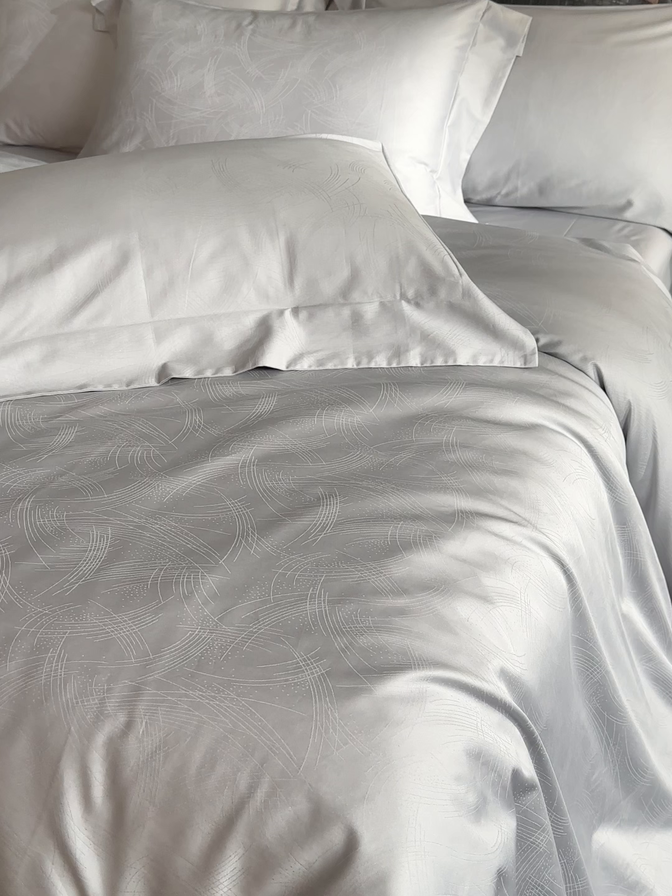 91家纺网 家纺一手货源 找家纺 小丸子家纺（不发货） 2025新款亲肤舒适高端100S长绒棉纯棉银丝提花四件套 以沫092