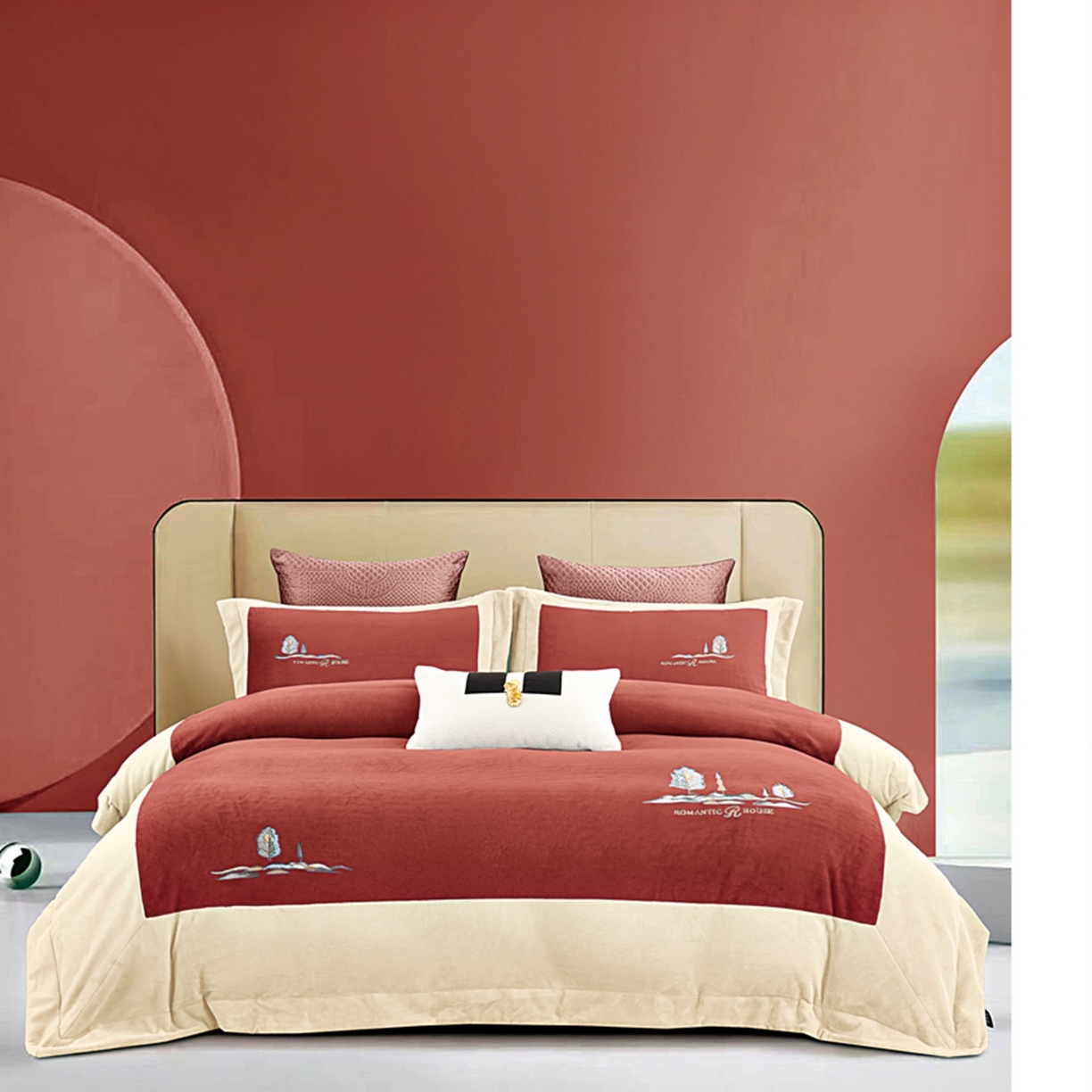 91家纺网 家纺一手货源 找家纺 （总）芯丝路枕业 2025新款爱丁堡蚕丝绒四件套