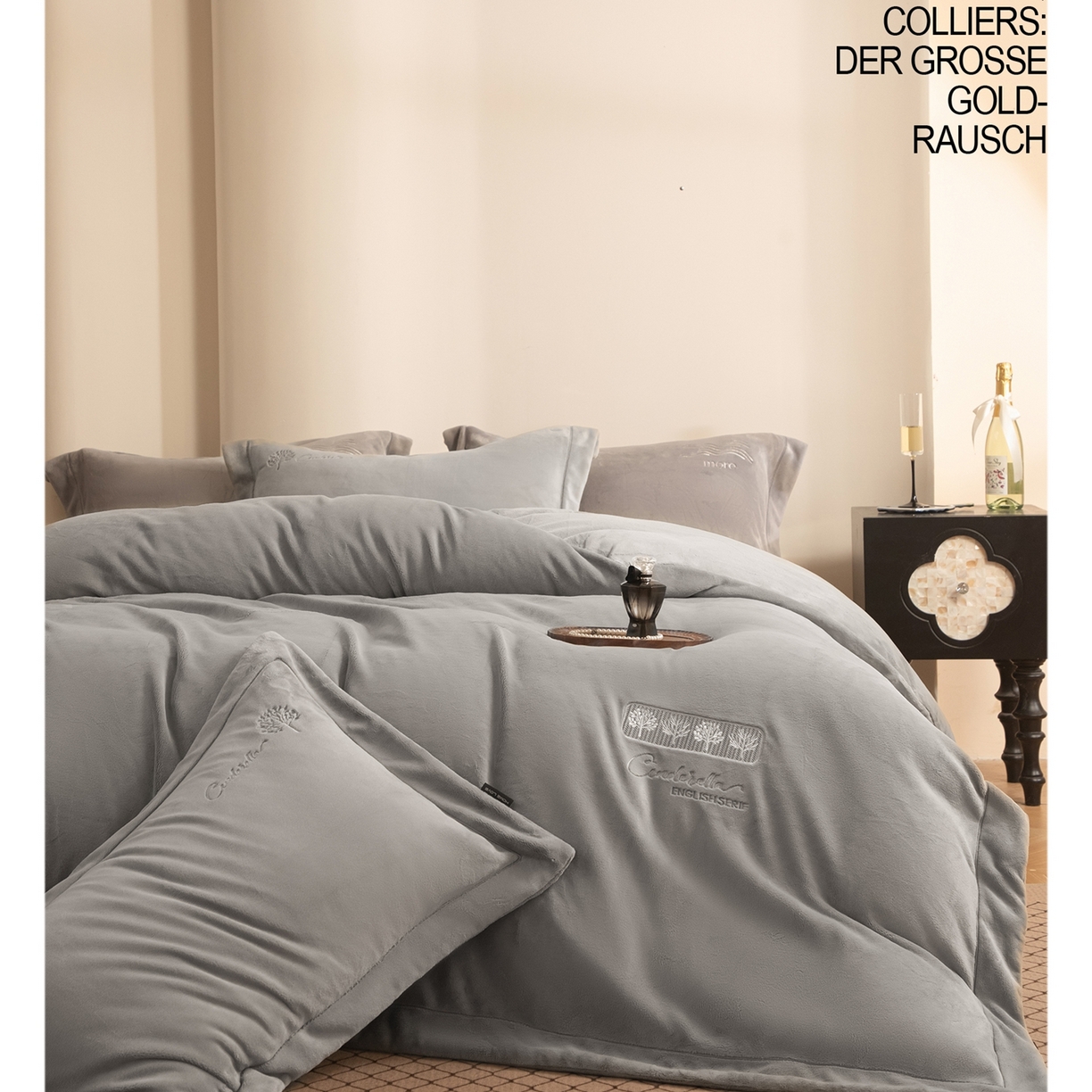 91家纺网 家纺一手货源 找家纺 （总）芯丝路枕业 2025新款冬日森林蚕丝绒四件套