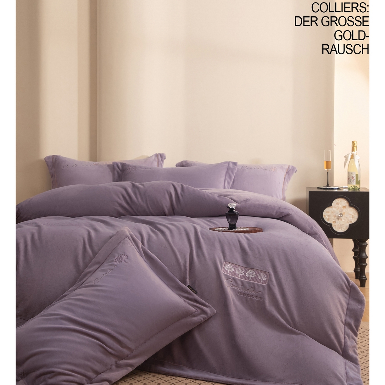 芯丝路枕业 2025新款冬日森林蚕丝绒四件套 冬日森林-风信子