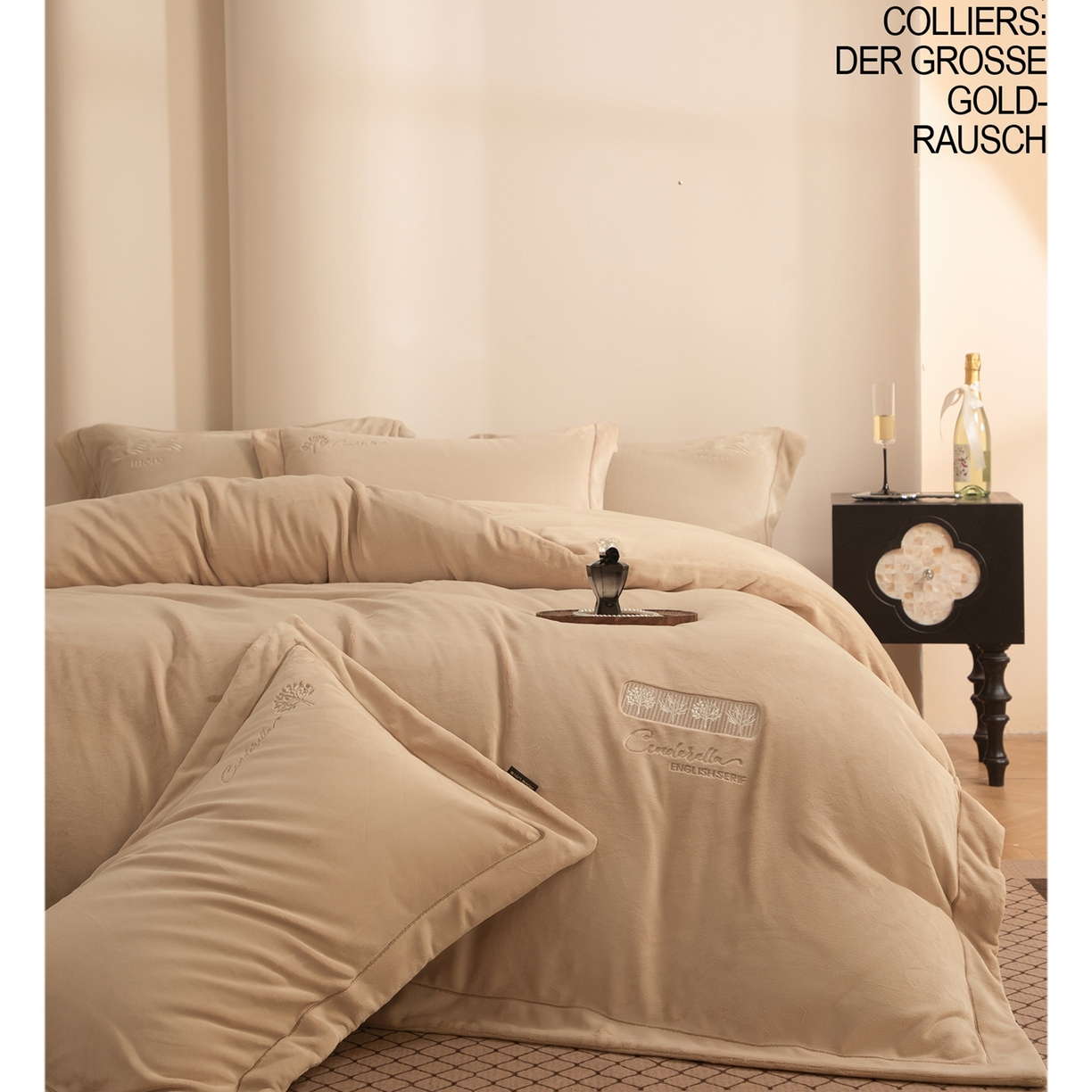 芯丝路枕业 2025新款冬日森林蚕丝绒四件套 冬日森林-奶油咖