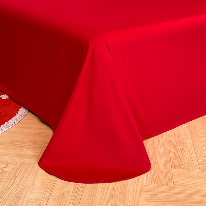 91家纺网 家纺一手货源 找家纺 置顶家纺 2025新款亲肤磨毛刺绣婚庆四件套系列-棚拍 巴黎恋人-大红