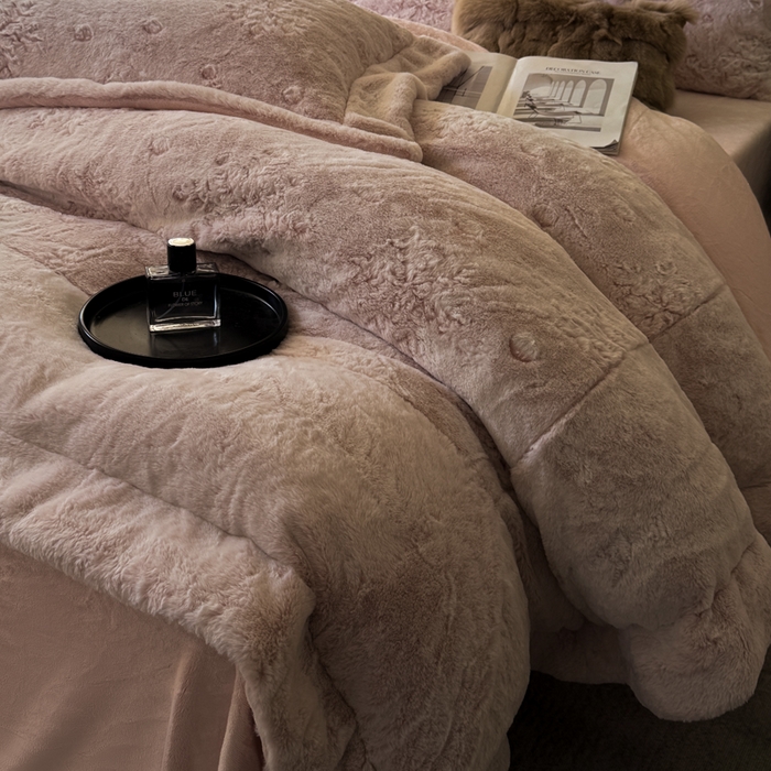 91家纺网 家纺一手货源 找家纺 （总）丞音家纺 2025秋冬新款A类轻奢皮草绒加厚水貂绒保暖牛奶绒床上用品珊瑚绒四件套床单被套