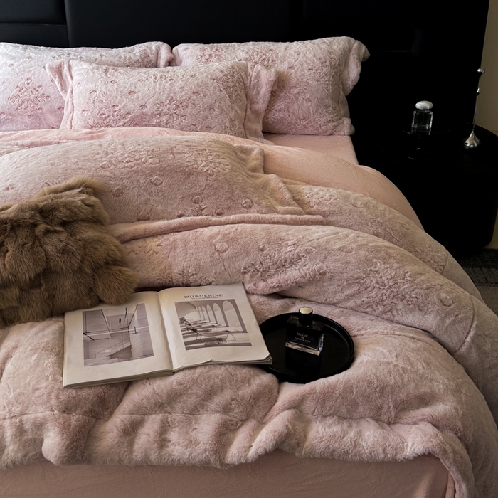 91家纺网 家纺一手货源 找家纺 （总）丞音家纺 2025秋冬新款A类轻奢皮草绒加厚水貂绒保暖牛奶绒床上用品珊瑚绒四件套床单被套
