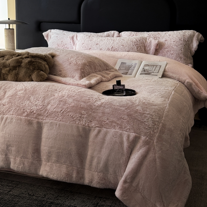 91家纺网 家纺一手货源 找家纺 （总）丞音家纺 2025秋冬新款A类轻奢皮草绒加厚水貂绒保暖牛奶绒床上用品珊瑚绒四件套床单被套