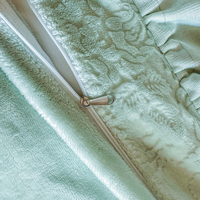 91家纺网 家纺一手货源 找家纺 诺梵家纺 2025新款花边款雕花牛奶绒四件套 芊黛-绿