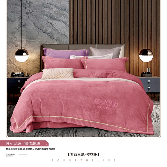 91家纺网 家纺一手货源 找家纺 （总）芯丝路枕业 2025新款牛奶绒四件套-西西里岛