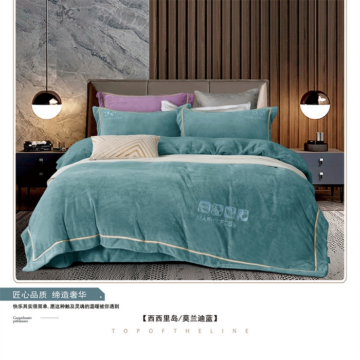 91家纺网 家纺一手货源 找家纺 （总）芯丝路枕业 2025新款牛奶绒四件套-西西里岛