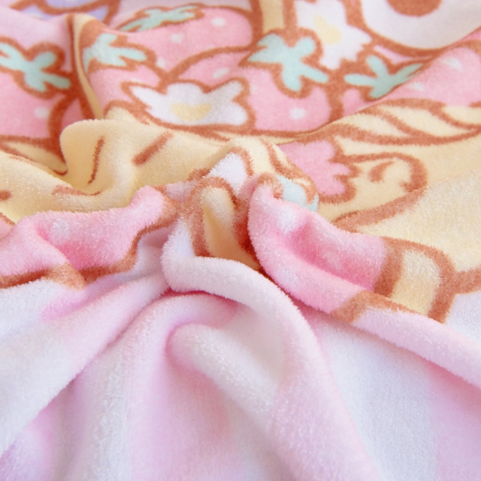 91家纺网 家纺一手货源 找家纺 吉咪兔家纺 2025新款大版三丽鸥库洛米美乐蒂牛奶绒幼儿园被子三件套保暖被褥六件套 草莓美乐蒂