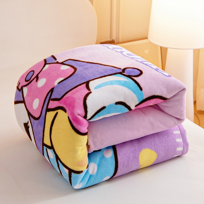 91家纺网 家纺一手货源 找家纺 吉咪兔家纺 2025新款大版三丽鸥库洛米美乐蒂牛奶绒幼儿园被子三件套保暖被褥六件套 蛋糕库洛米