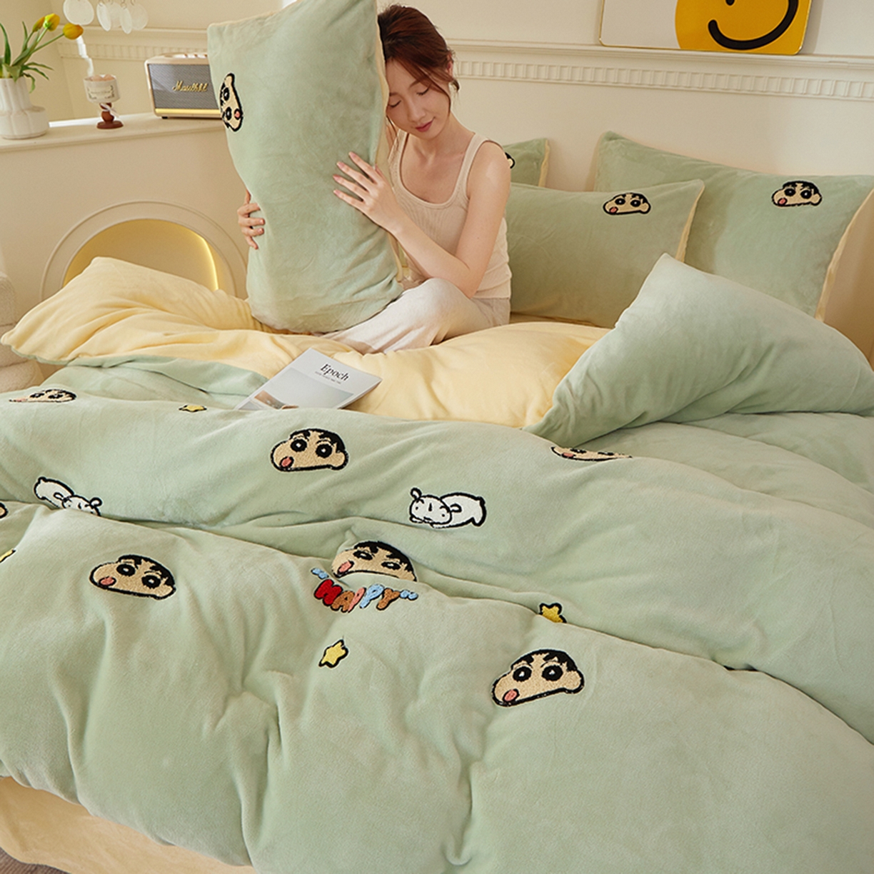 91家纺网 家纺一手货源 找家纺 yyds网供 2025秋冬加厚牛奶绒四件套卡通毛巾绣花宝宝绒婴儿绒水晶绒法莱绒AB版 小男孩-毛巾绣