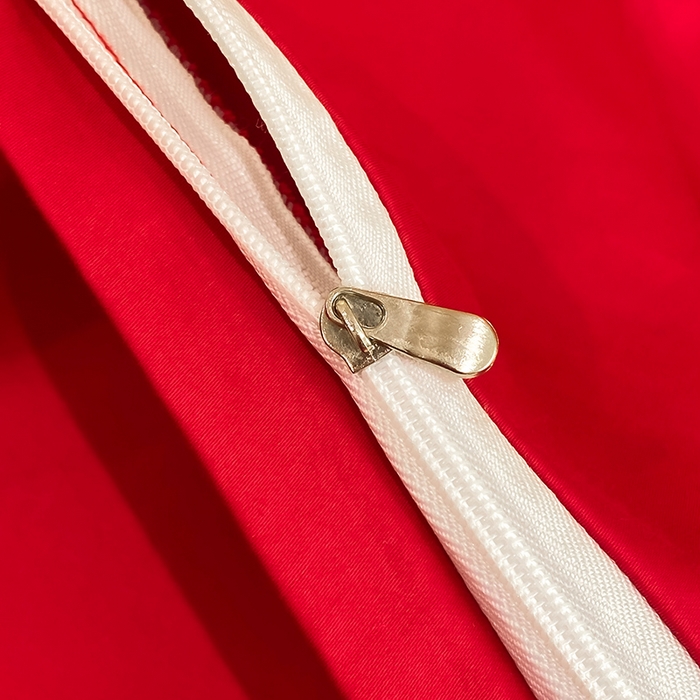 91家纺网 家纺一手货源 找家纺 置顶家纺 2025新款亲肤磨毛刺绣婚庆四件套系列-棚拍 喜结良缘-大红