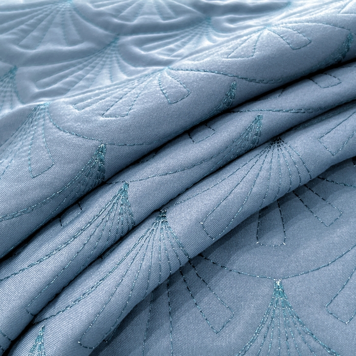 91家纺网 家纺一手货源 找家纺 （总）博纳家纺 2025新款亲肤棉立体绗缝绣花拼角嵌绳四件套-浮光掠影 控价劵后198（严格按控价来）