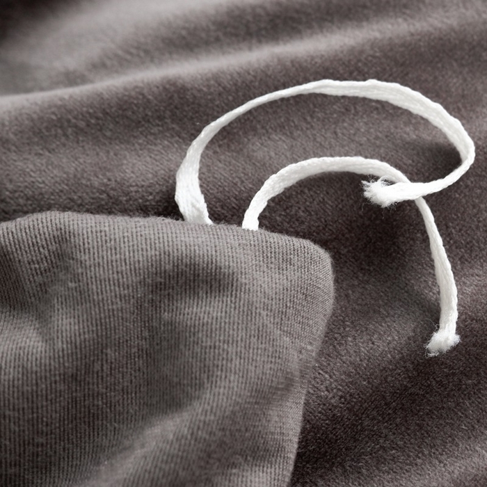 91家纺网 家纺一手货源 找家纺 啊雅家居 2025新款亲肤舒适贝壳边宝宝绒纯色四件套 贝壳黑灰