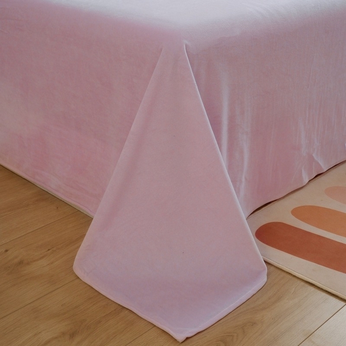 91家纺网 家纺一手货源 找家纺 啊雅家居 2025新款亲肤舒适贝壳边宝宝绒纯色四件套 贝壳清粉