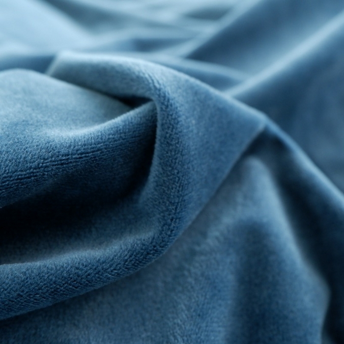 91家纺网 家纺一手货源 找家纺 啊雅家居 2025新款亲肤舒适贝壳边宝宝绒纯色四件套 贝壳宝蓝