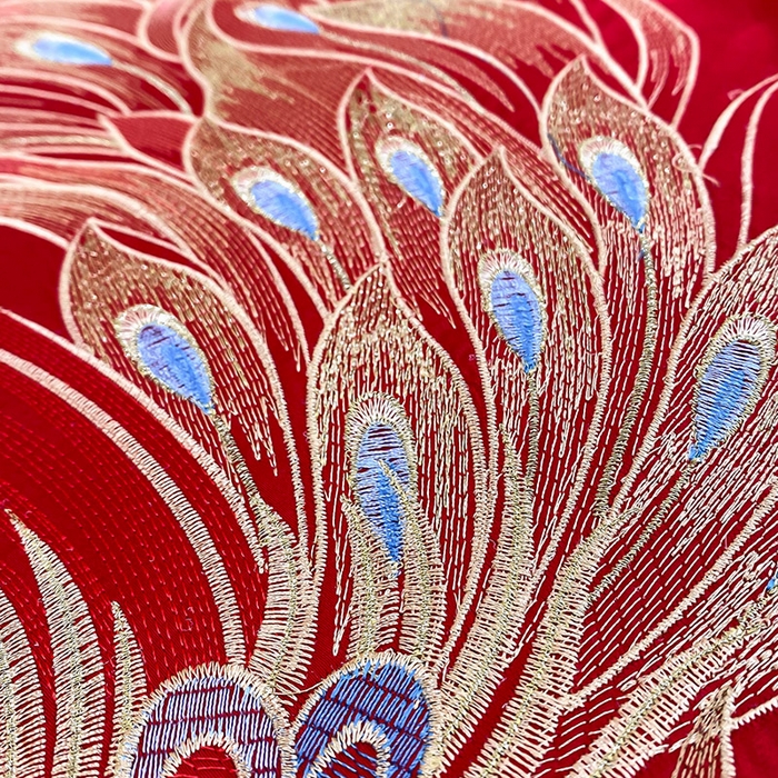 91家纺网 家纺一手货源 找家纺 置顶家纺 2025新款亲肤磨毛刺绣婚庆四件套系列-棚拍 至尊龙凤-大红